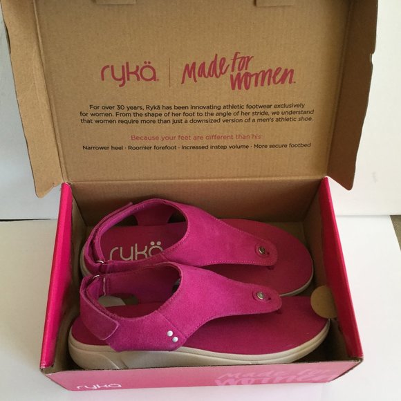 Ryka Shoes - Ryka Leather Upper Sz 8 Sandals (fit Larger 9) NIB